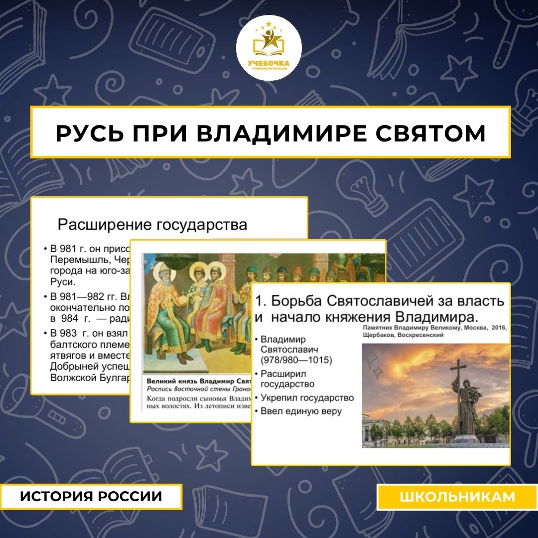 Презентация к уроку истории на тему: Русь при Владимире Святом