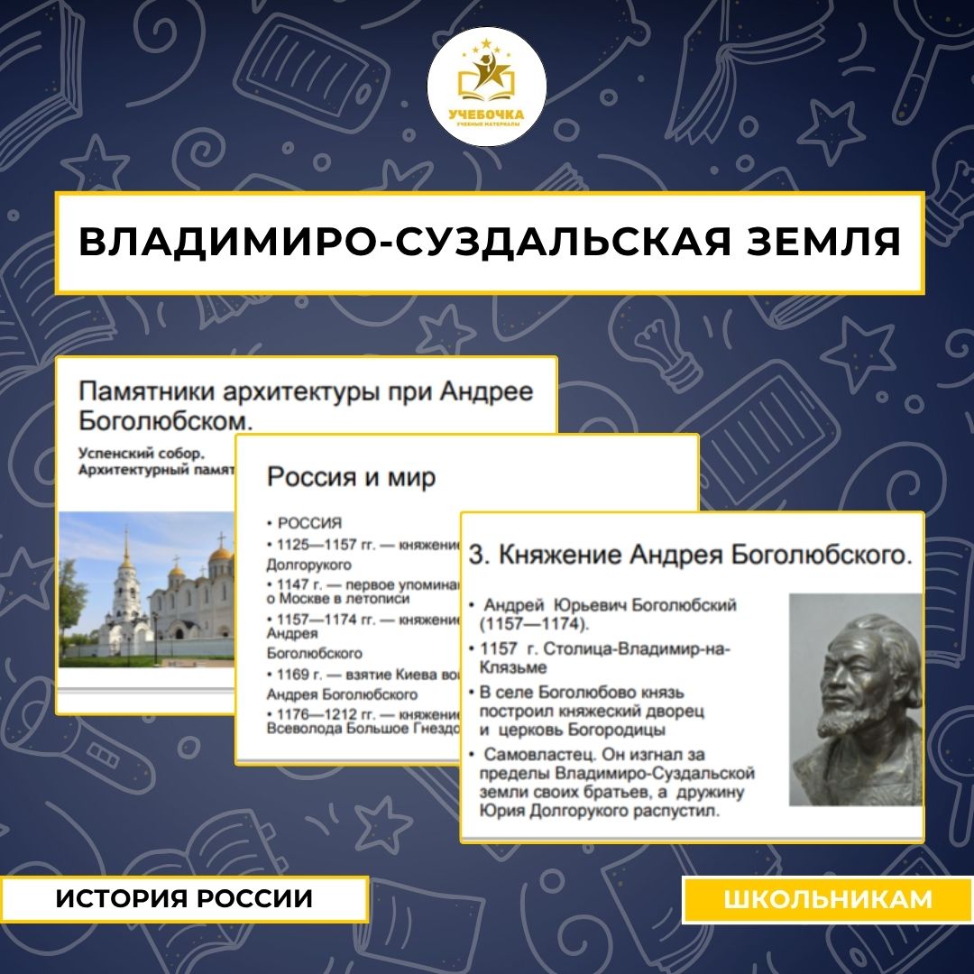 Презентация к уроку истории на тему: Владимиро-Суздальская земля