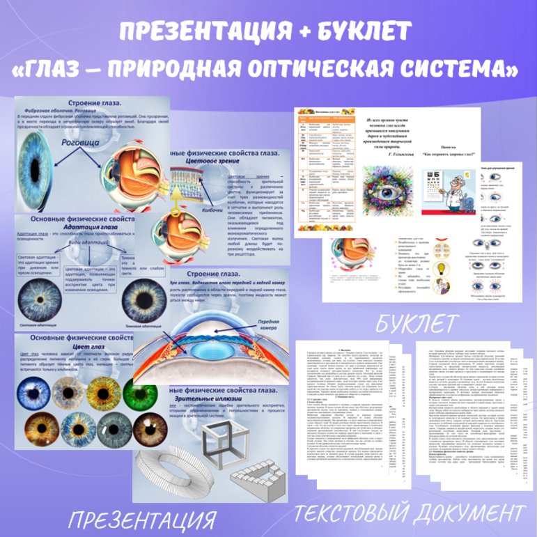 Презентация «Глаз – природная оптическая система», Биология, Физика, 5-8 класс